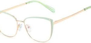 Kocie Oko: Retro Okulary Blokujące Niebieskie Światło w Zielonym Złocie